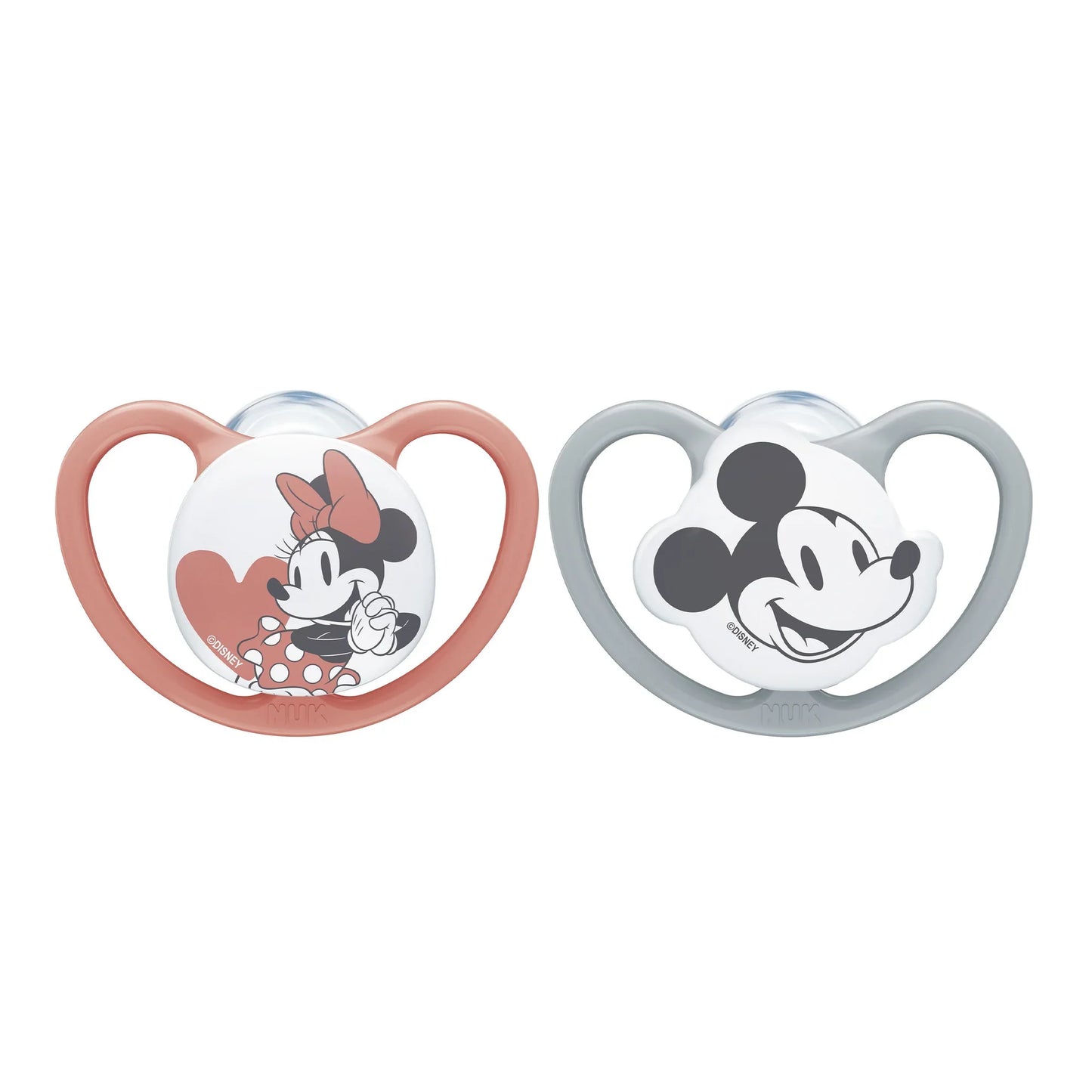 נוק - זוג מוצצי ספייס מיני מאוס 0-6 חודשים אדום-אפור