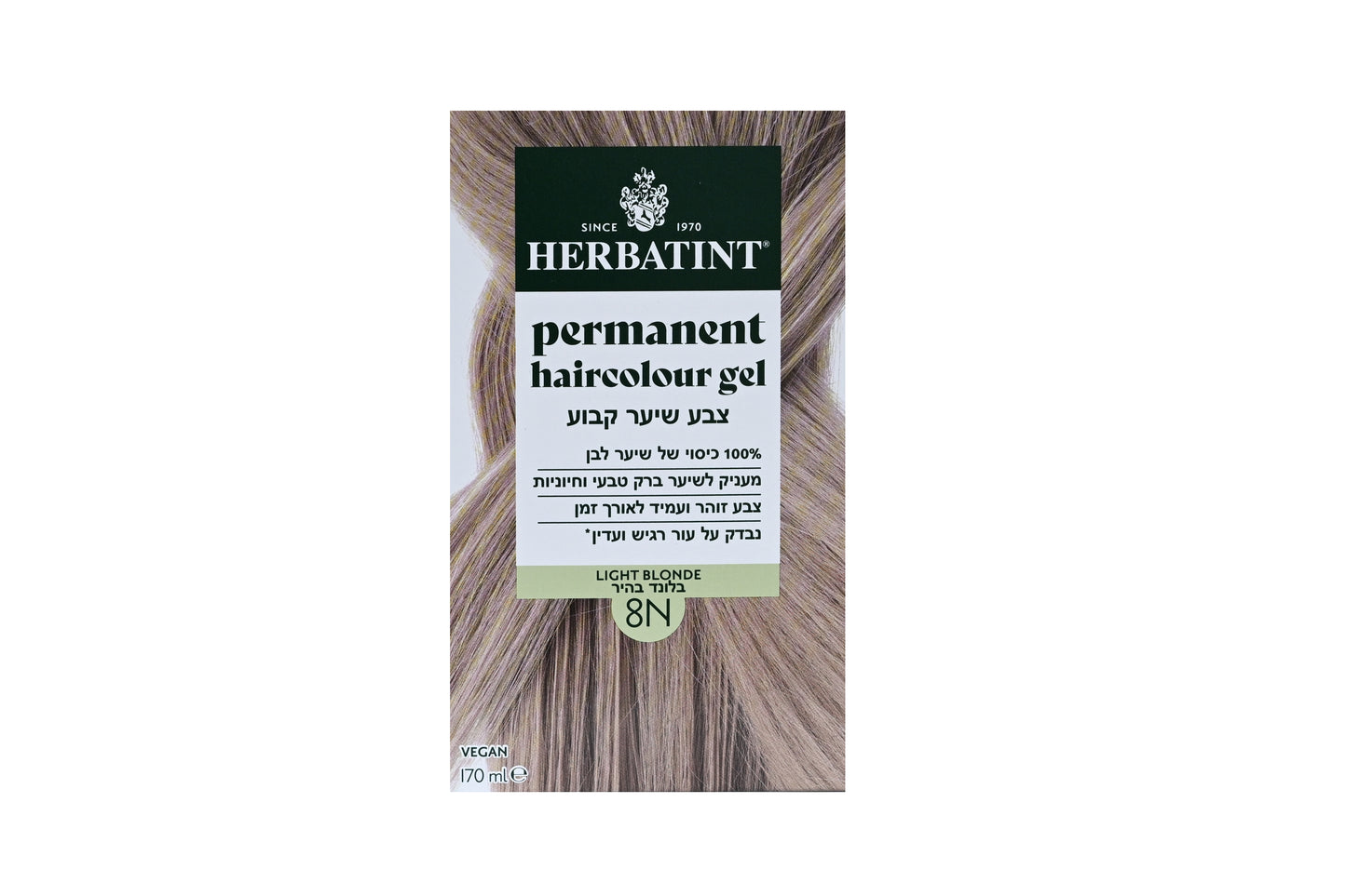 צבע טבעי לשיער - גוון בלונד בהיר 8N - הרבטינט