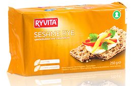 פת פריכה מקמח שיפון מלא ושומשום רייויטה 250 גרם נטורפוד