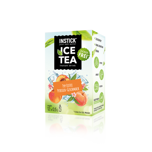 אבקה להכנה משקה בטעם תה קר בטעם אפרסק ללא תוספת סוכר - אינסטיק - 30 גרם