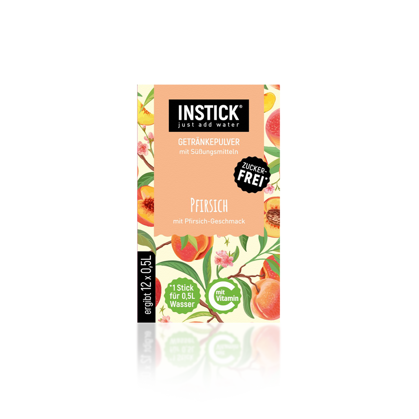 אבקה להכנה משקה בטעם אפרסק ללא תוספת סוכר - אינסטיק - 30 גרם