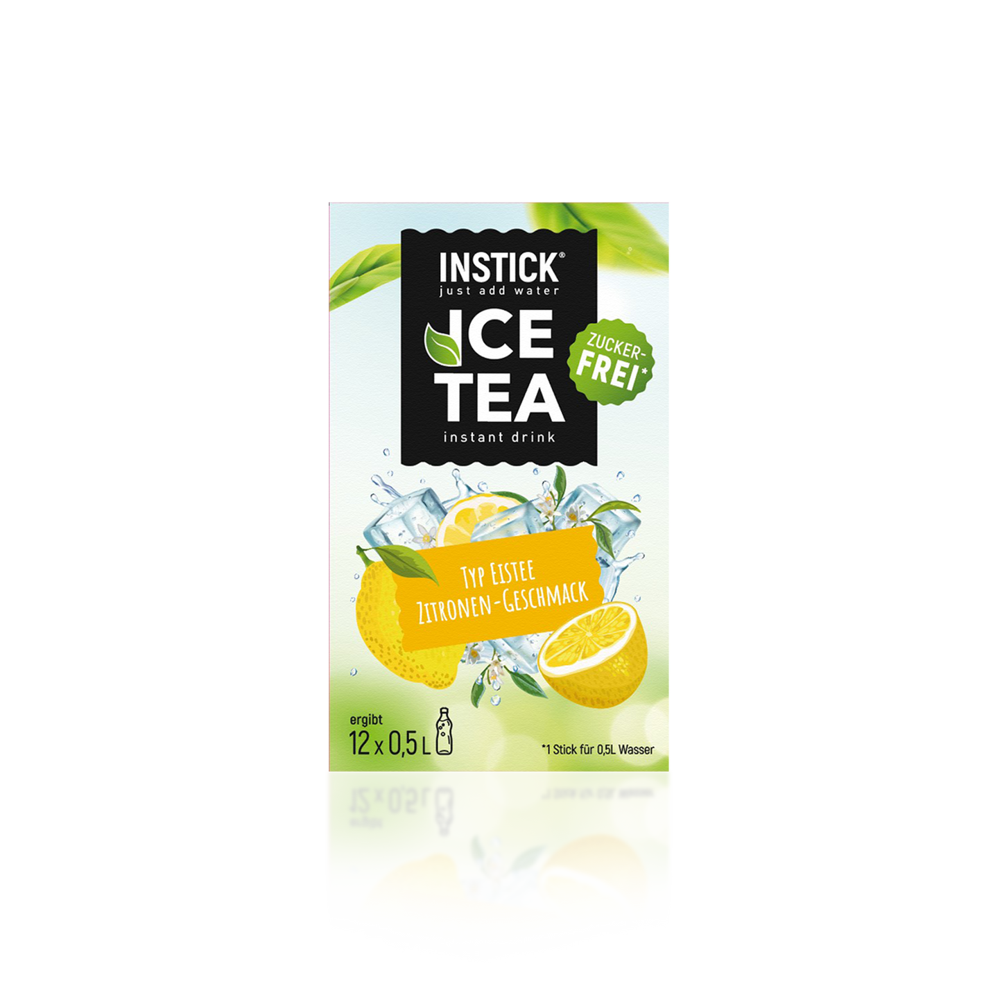 אבקה להכנה משקה בטעם תה קר בטעם לימון  ללא תוספת סוכר - אינסטיק - 30 גרם