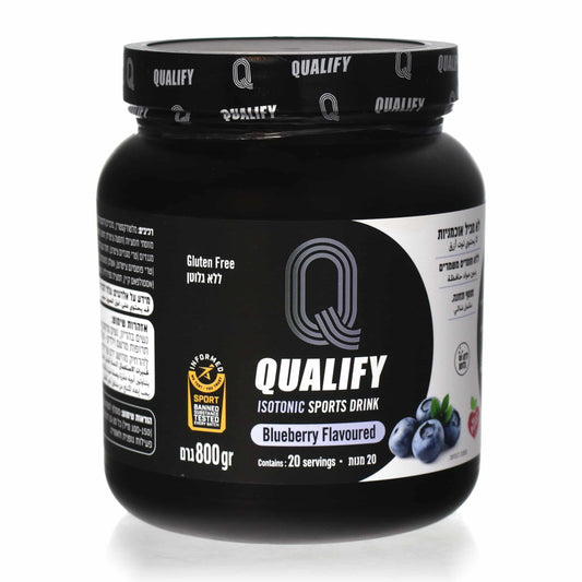 QUALIFY - אבקה להכנת משקה איזוטוני בטעם אוכמניות - 800 גרם
