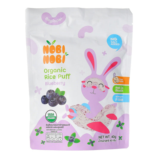 נובי נובי - חטיף אורז בטעם אוכמניות - 40 גרם