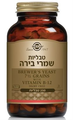 שמרי בירה עם ויטמין B12 מכיל 250 טבליות - סולגאר