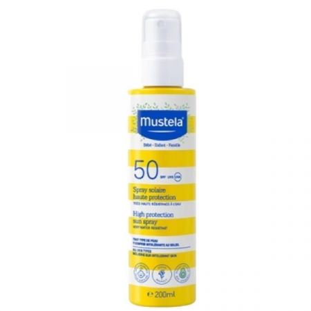 ספריי להגנה גבוהה מהשמש לתינוקות ולילדים SPF50 לגוף ולפנים -100 מ"ל מוסטלה