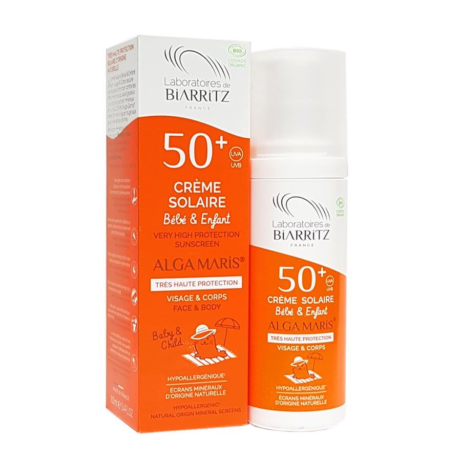 קרם הגנה לתינוקות ולילדים SPF50+ לפנים ולגוף - 100 מ"ל - אלגה מאריס