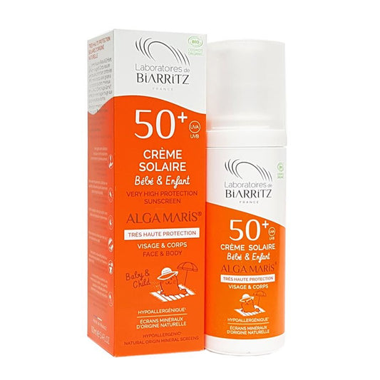 קרם הגנה לתינוקות ולילדים SPF50+ לפנים ולגוף - 100 מ"ל - אלגה מאריס