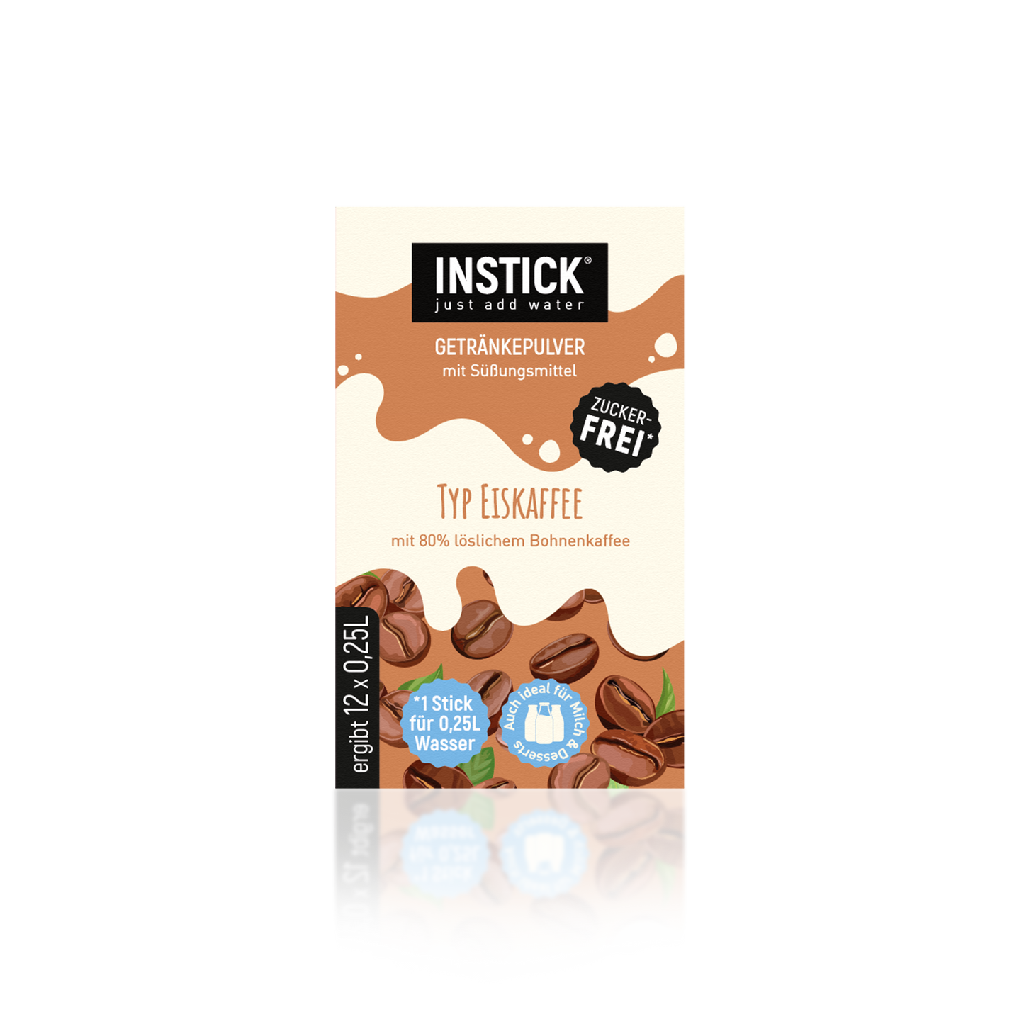 אבקה להכנה משקה בטעם קפה ללא תוספת סוכר - אינסטיק - 30 גרם